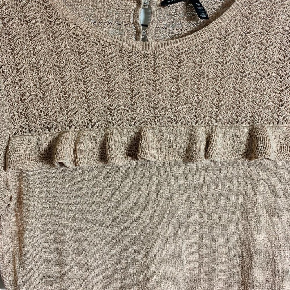 White Market Black Market Peach Shimmer Top Sz XS